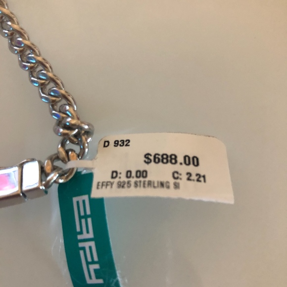 EFFY STERLING SILVER & BLACK SAPPHIRE BAR BRACELET - Picture 5 of 7